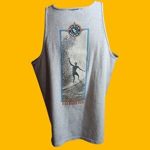 XXL Single Stitch T-shirt Tank Vtg 80's Hawaiian Surf North Shore Gray Distress